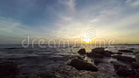 带日落的海景时间间隔4k视频的预览图
