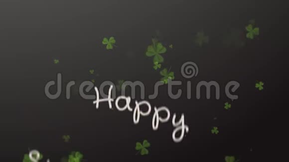 圣帕特里克节快乐黑色背景的落叶视频的预览图