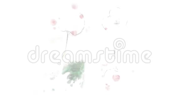 一只正在运动的樱桃的水彩画视频的预览图