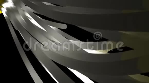 抽象白色光束的线条漂浮在黑色背景上并改变它们的颜色动画动态动态视频的预览图