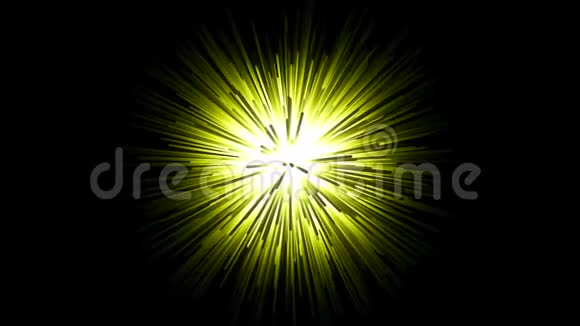 彩色隧道的抽象动画黑色背景上有黄光条纹抽象运动背景视频的预览图