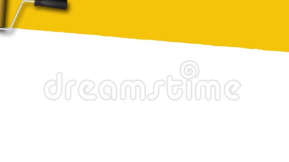 黄色油漆滚筒背景过渡填充视频的预览图