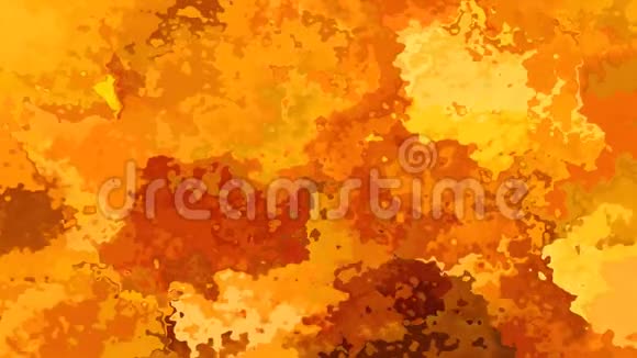 动画闪烁彩色背景无缝循环视频水彩花效果阳光热橙黄赭棕色视频的预览图