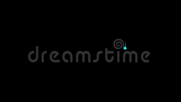 黑色背景上的小和大落绿松石星的动画抽象运动背景视频的预览图
