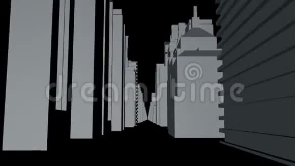 无缝循环抽象三维城市概念渲染数字建筑视频的预览图