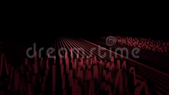 黑色背景上抽象红色条纹的混沌运动强烈的对比效果视频的预览图