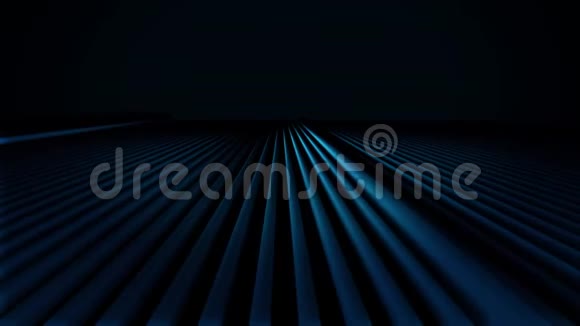 蓝色几何形状的抽象动画就像黑色背景上的海浪一样流动强烈的对比效果视频的预览图