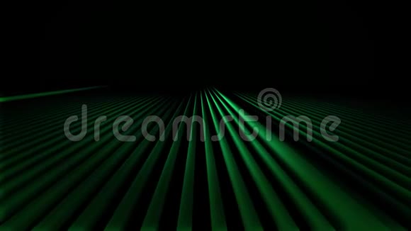 在黑色背景上抽象彩色渐变动画绿色几何图案的运动它们像波一样流动视频的预览图