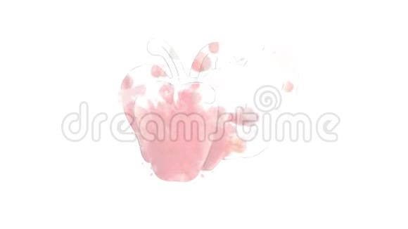 水彩外观动画的红椒上阿尔法通道视频的预览图