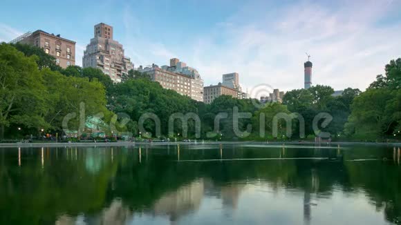 黄昏中央公园景观4k时间从纽约视频的预览图