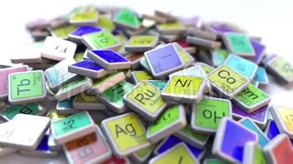 化学元素周期表堆上的锰块视频的预览图