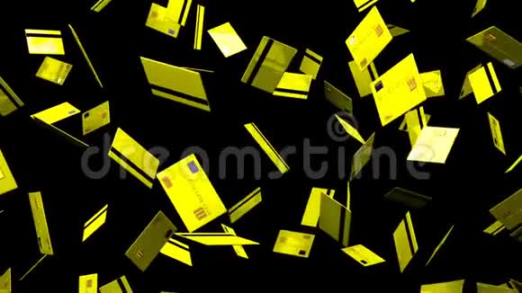 黑色背景上的黄色信用卡视频的预览图