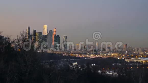 美丽的冬天莫斯科全景视频的预览图