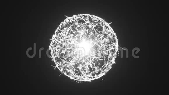 等离子能球在黑暗空间三维渲染计算机生成背景为现代设计视频的预览图