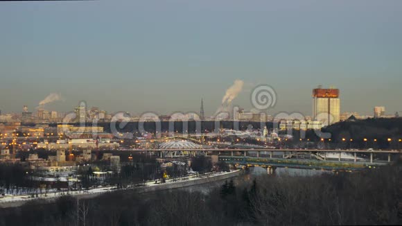美丽的冬天莫斯科全景视频的预览图