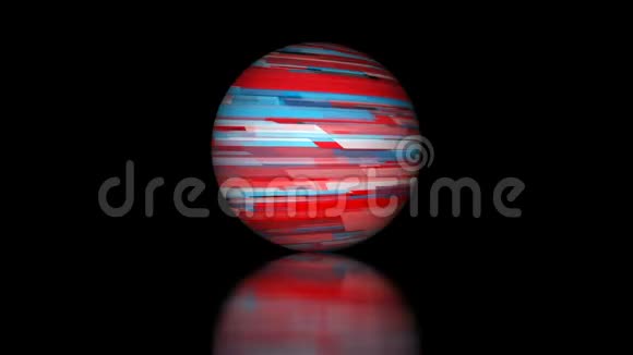 空间抽象条纹数字球体现代计算机生成背景三维渲染视频的预览图