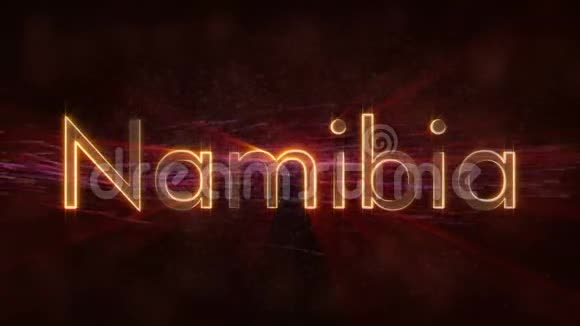 纳米比亚闪亮循环国家名称文字动画视频的预览图
