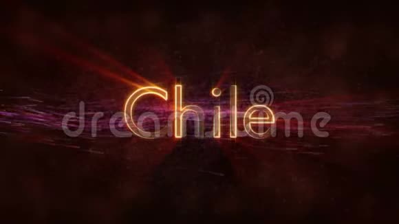 智利闪亮循环国家名称文字动画视频的预览图