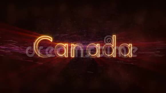 加拿大闪亮循环国家名称文字动画视频的预览图