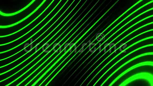 绿色闪烁霓虹灯圈抽象VJ循环背景视频的预览图
