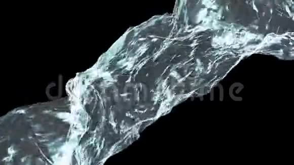 一条条水波黑色背景阿尔法通道视频的预览图