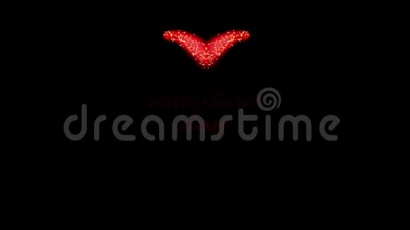 红色心形动画黑色背景情人节4K视频视频的预览图