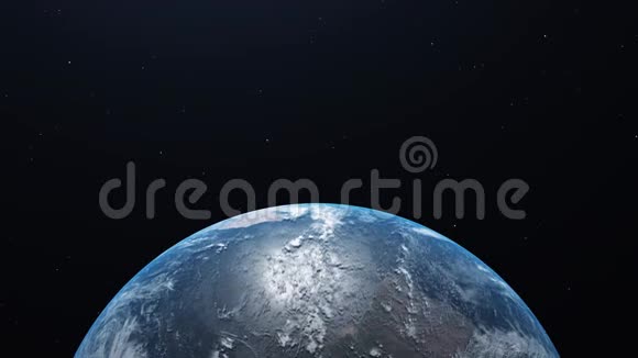 太空中蓝色行星地球的视图3D绘制由美国宇航局提供的图像元素视频的预览图