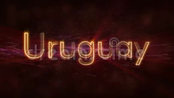 乌拉圭闪亮循环国家名称文字动画视频的预览图