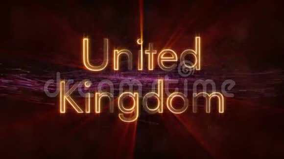 英国闪亮循环国家名称文字动画视频的预览图