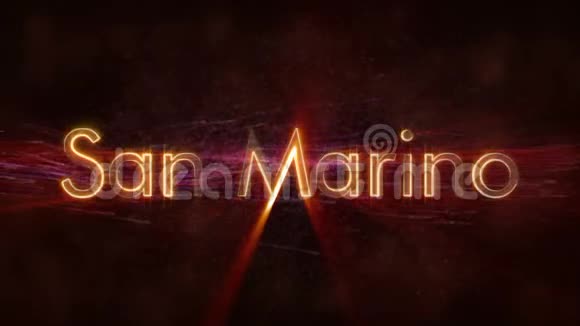 圣马力诺闪亮循环国家名称文字动画视频的预览图