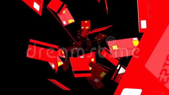 黑色背景上的红色信用卡视频的预览图