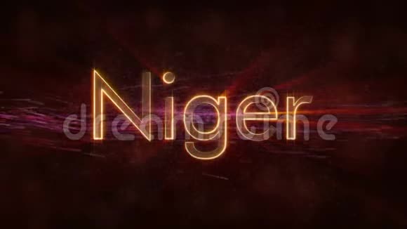 尼日尔闪亮循环国家名称文字动画视频的预览图