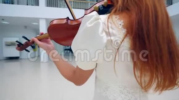 美术馆和一位拉小提琴的女士视频的预览图