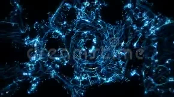 蓝色抽象数字隧道漏斗人工智能神经网络视频的预览图