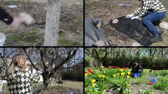 春季园林作品女园丁视频剪辑拼贴视频的预览图