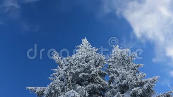 白云在蓝蓝的天空中飞过冬林视频的预览图