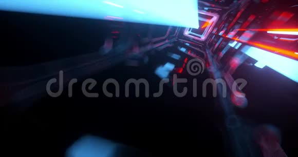 一种带有摄像机运动的动画里面有五颜六色的科幻结构视频的预览图