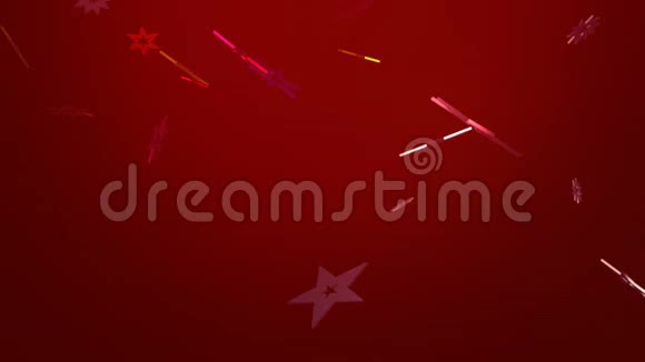 许多梦幻般的陨落的红色背景的星光视频的预览图