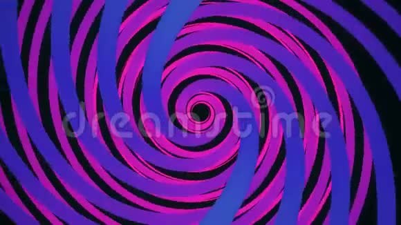 无止境的旋转螺旋催眠效果无缝环动画紫色和紫色的明亮螺旋视频的预览图
