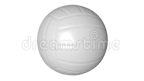 白色背景旋转排球球3D动画视频的预览图