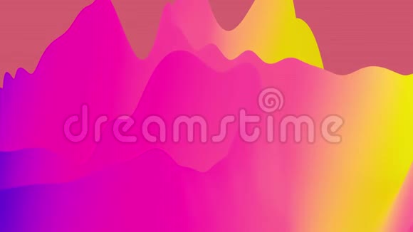 具有抽象流体彩虹梯度的4k无缝环内部辉光波状表面抽象的美丽色彩渐变视频的预览图