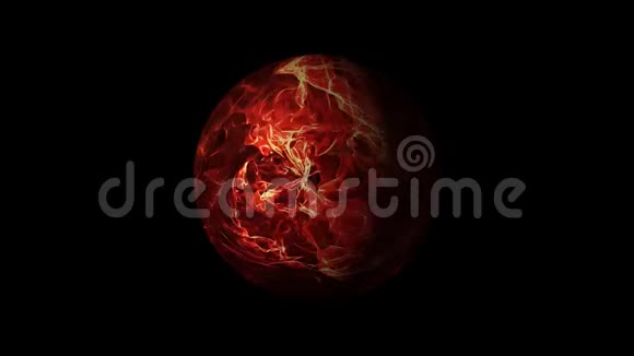 以球体形式出现的红色抽象能源黑暗背景视频的预览图