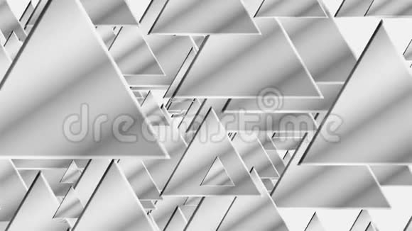 许多白色三角形为技术概念背景三维渲染计算机生成抽象视频的预览图