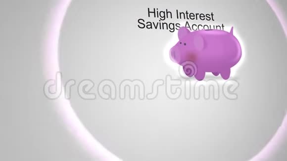 储蓄罐的相机锅金融概念高利息储蓄帐户排版视频的预览图