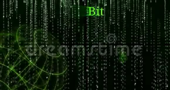 发光比特币BTC符号与下降的二进制代码符号视频的预览图