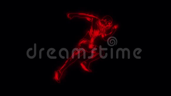红色跑步者动画标志循环图形元素视频的预览图