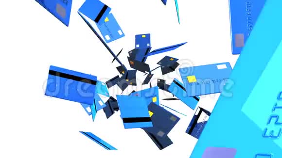白色背景的蓝色信用卡视频的预览图