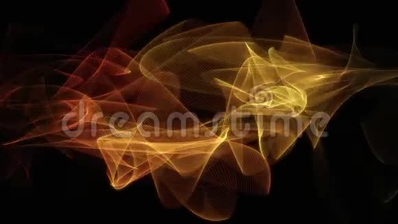 抽象数字粒子效应计算机在黑色背景上的图形呈现视频的预览图