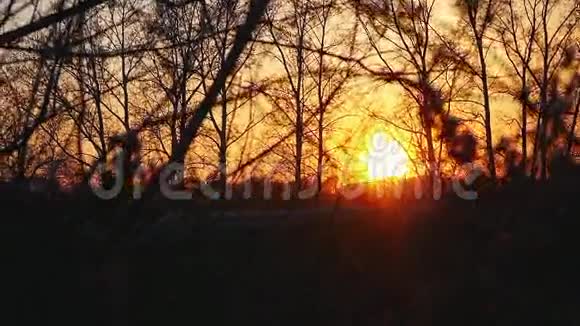 汽车在日落时行驶在道路上慢镜头闪烁1920x1080视频的预览图