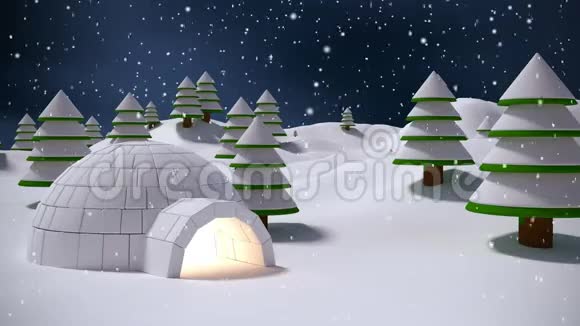 冬天的景色和降雪视频的预览图